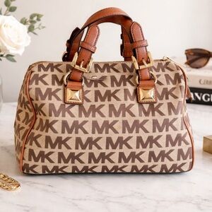 Michael Kors Grayson Brown Logo Satchel